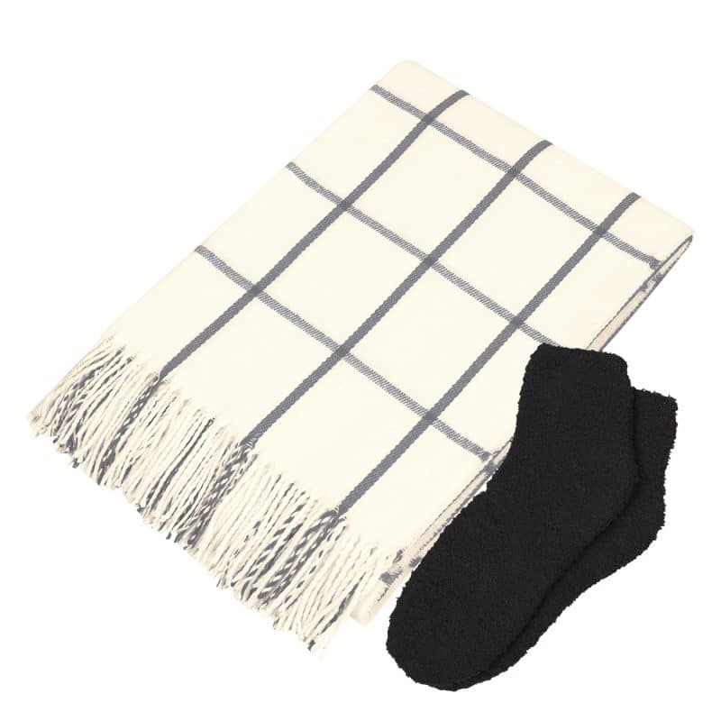 Charleston Throw & Fuzzy Socks Set - 2