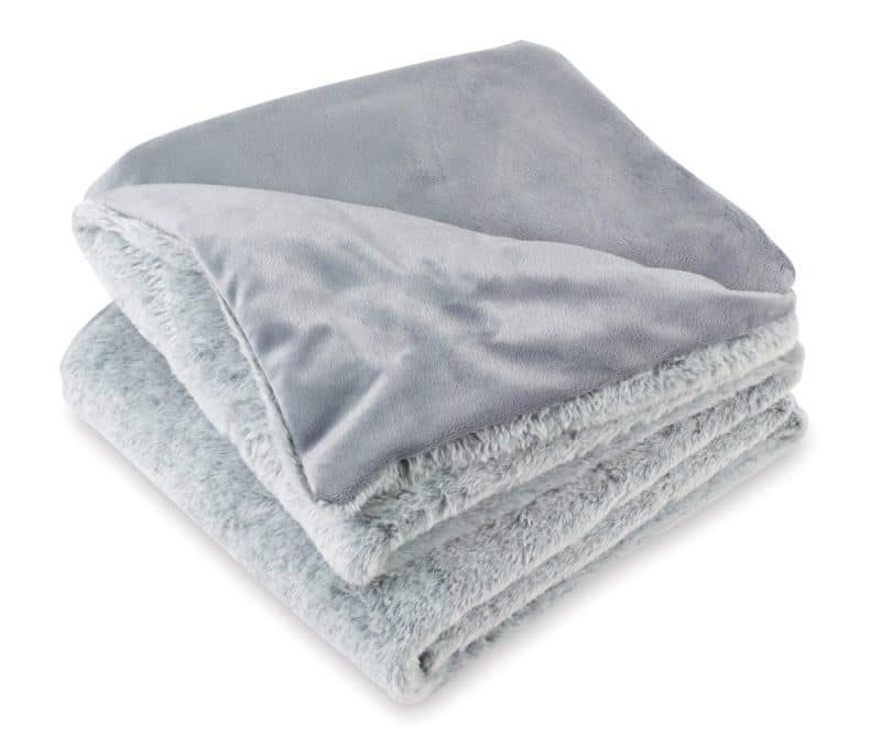 Luxe Faux Fur Throw Blanket - Grey - 1