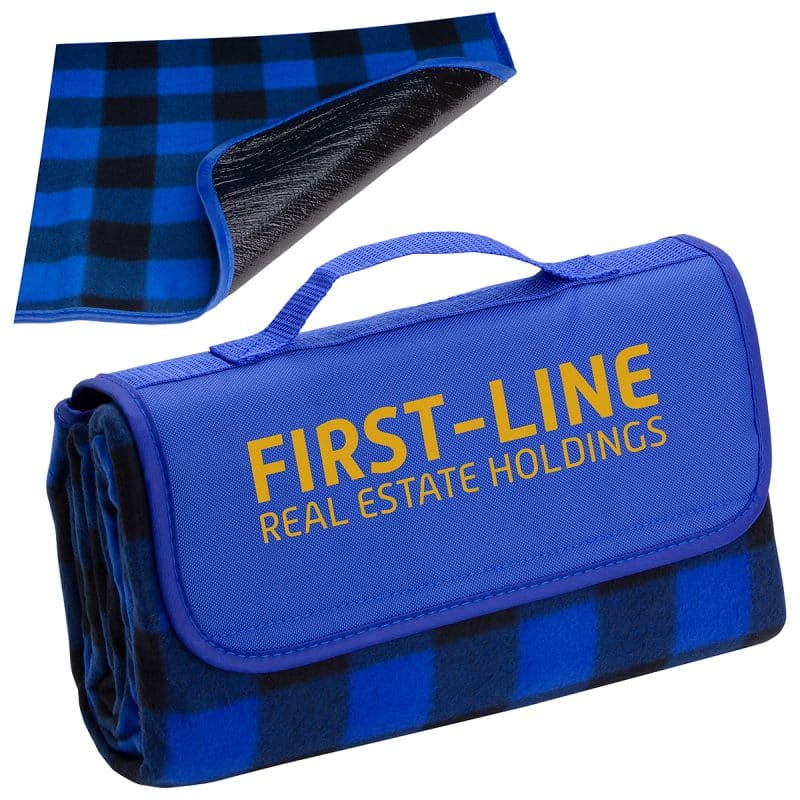 Plaid Barrel Fleece Picnic Blanket - 4