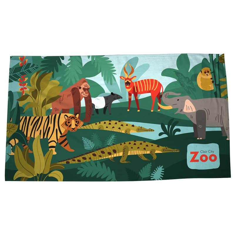 Silk Touch Beach Blanket/Towel 35" x 60" 400GSM Poly/Cotton - Full Color - 2