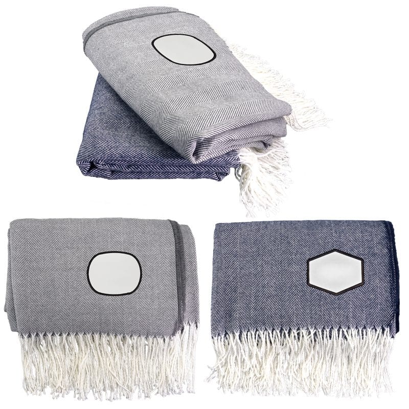 Fringed Emblem Throw Blanket - 1