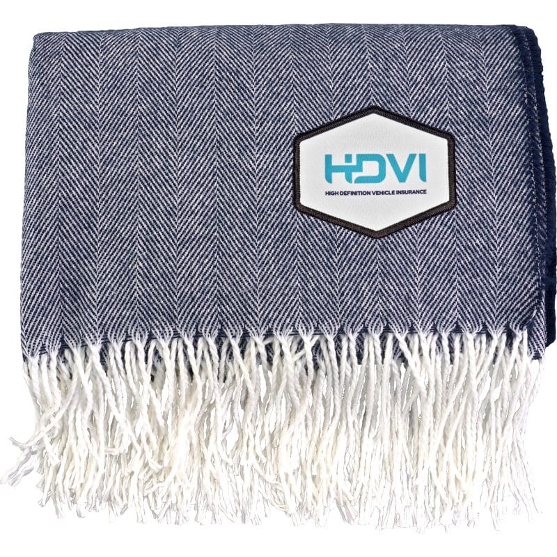 Fringed Emblem Throw Blanket - 2