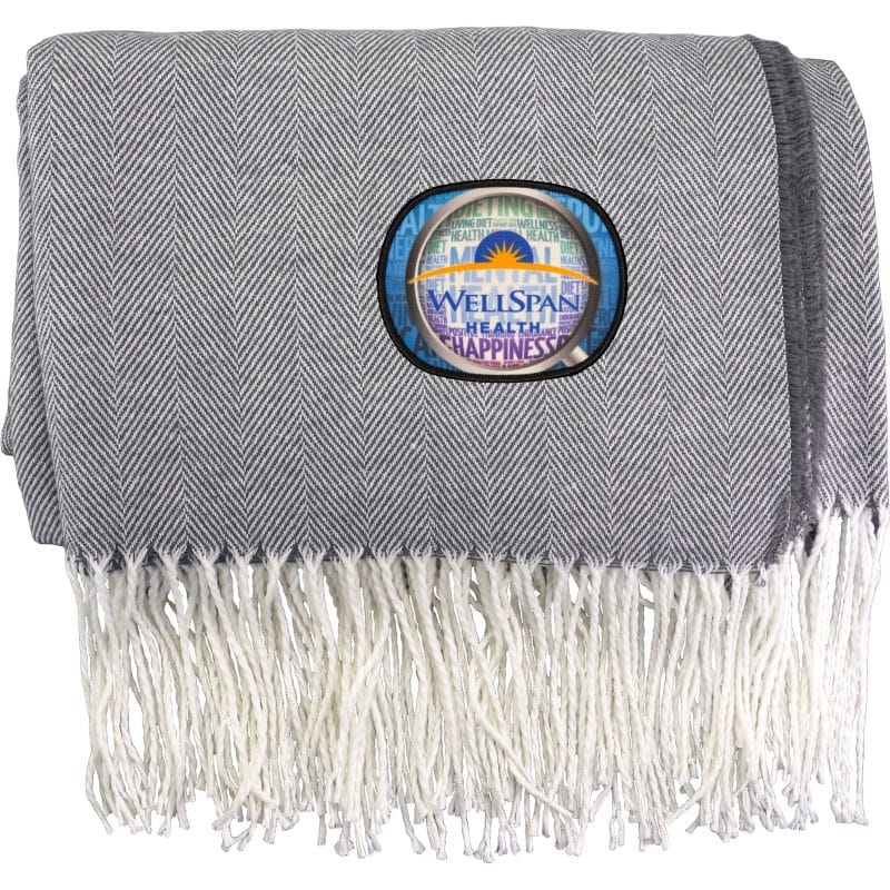 Fringed Emblem Throw Blanket - 4