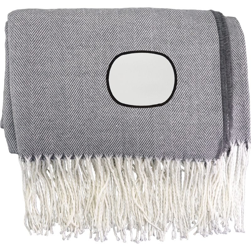 Fringed Emblem Throw Blanket - 5