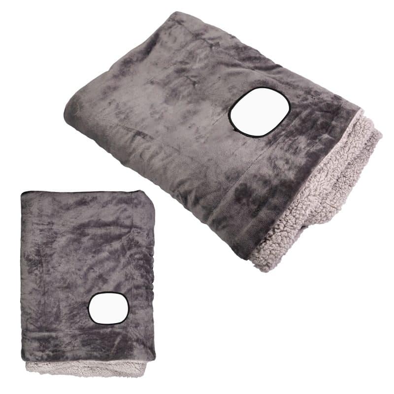 Sherpa Fleece Embroidered Emblem Blanket - 1