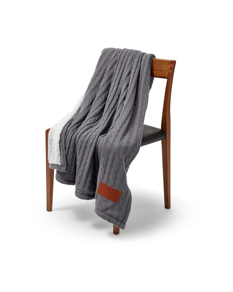 Cable Knit Sherpa Throw - 2