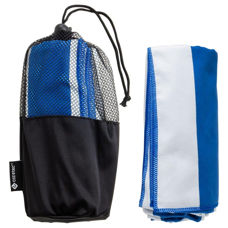 Sandpiper 30" x 60" Striped Microfiber Beach Towel with Net Carrying Pouch - 1