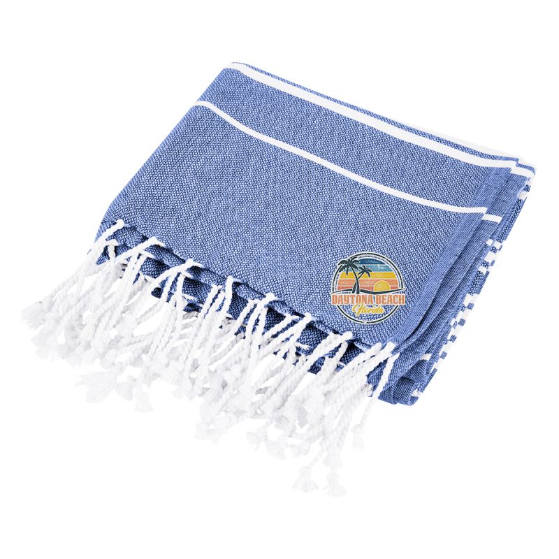 Recycled Beach Blanket With Tassel Fringe - 2