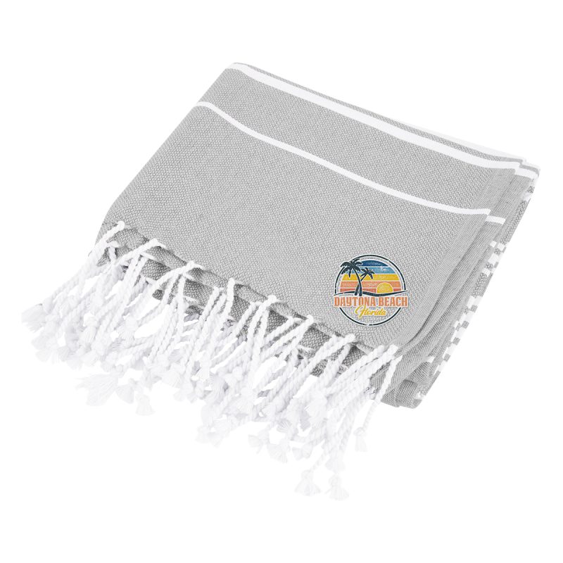 Recycled Beach Blanket With Tassel Fringe - 5
