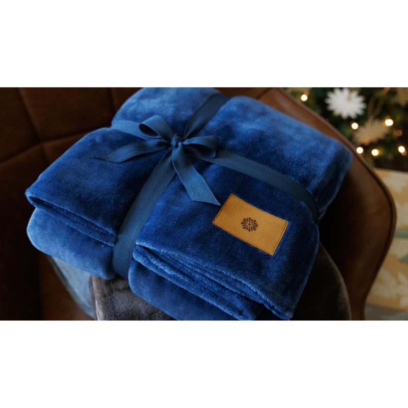 Mink Ever Soft Throw Recycled Blanket - Vintage Indigo - 3