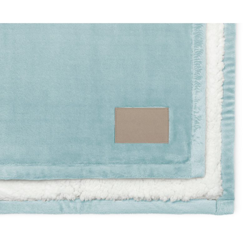 Minkie Sherpa Recycled Polyester Baby Blanket - Hush Blue - 2