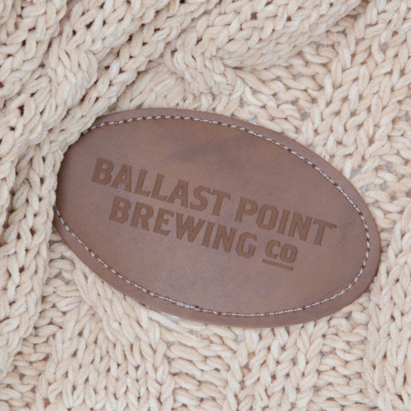 Cable Knit Chenille Throw ( Leatherette Patch) - 1