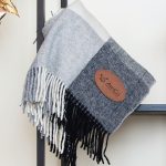Yorkshire Plaid Wool Blanket (Leatherette Patch) - 1
